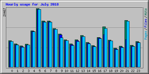 Hourly usage for July 2018