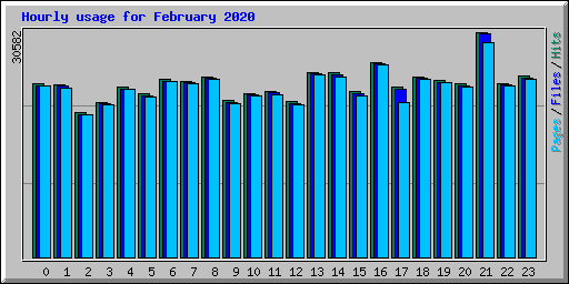 Hourly usage for February 2020