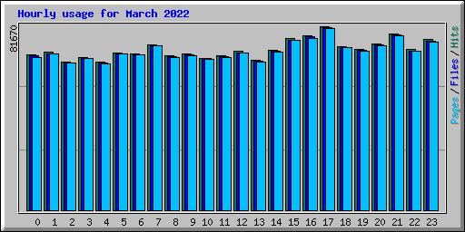 Hourly usage for March 2022
