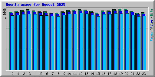 Hourly usage for August 2025