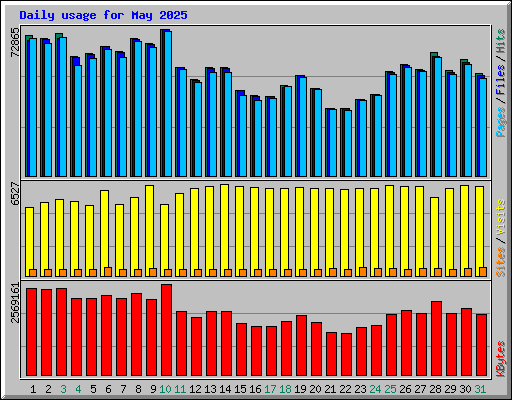 Daily usage for May 2025