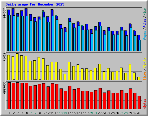 Daily usage for December 2025