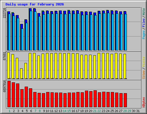 Daily usage for February 2026