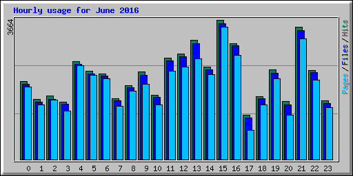 Hourly usage for June 2016