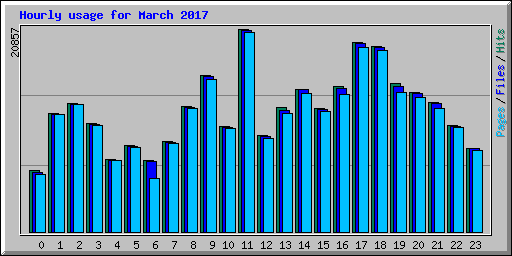 Hourly usage for March 2017