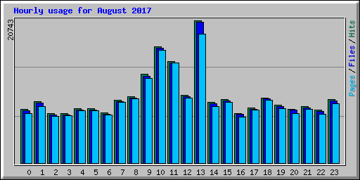 Hourly usage for August 2017