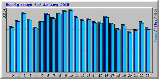 Hourly usage for January 2018