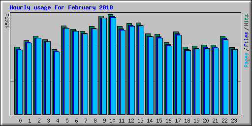 Hourly usage for February 2018