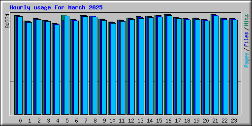 Hourly usage for March 2025